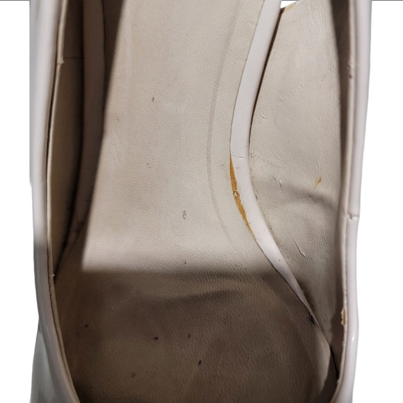 𝅺ZARA Woman Cream & Gold Peep Toe Platform Heel Stilettos Size 8 - Picture 9 of 14